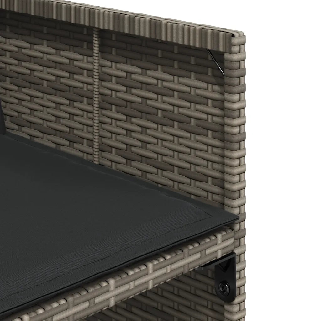 Set da Pranzo da Giardino 15 pz con Cuscini Grigio Polyrattan 3211178