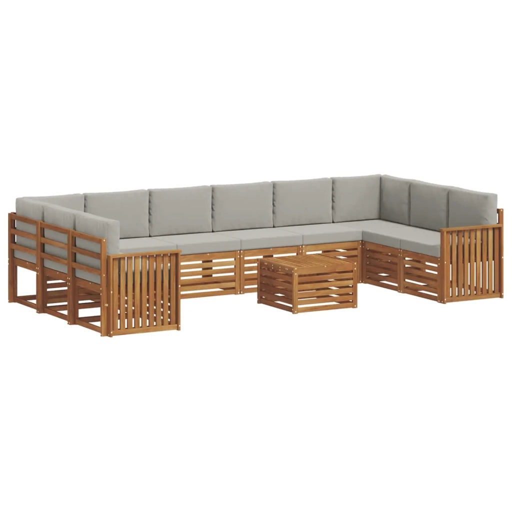 Set divano sezionale 11 pcs Grigio Naturale e Chiaro 3375596