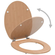 Tavoletta WC con Coperchio MDF Design a Bambù 143927