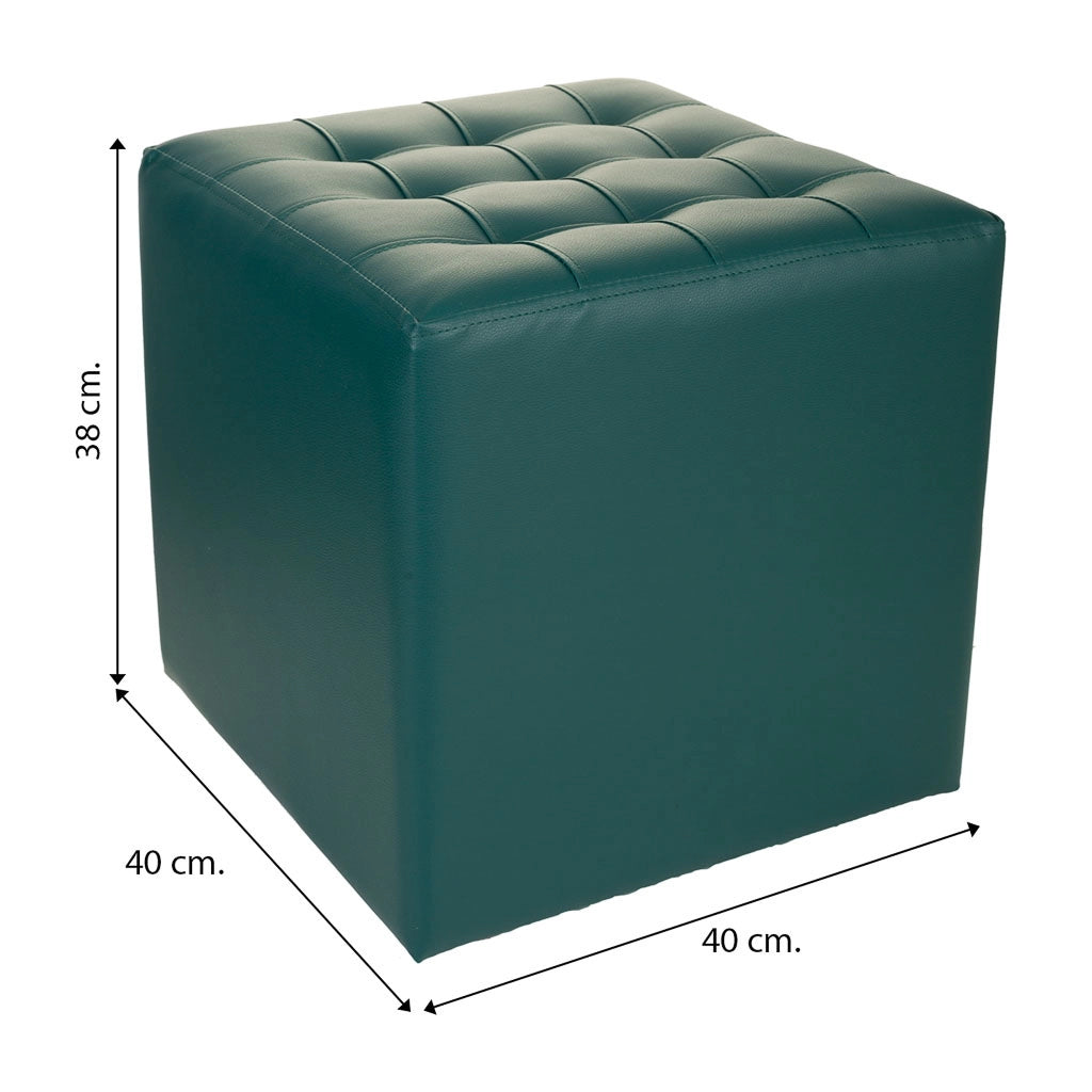 Sgabello imbottito verde 40x40x38h