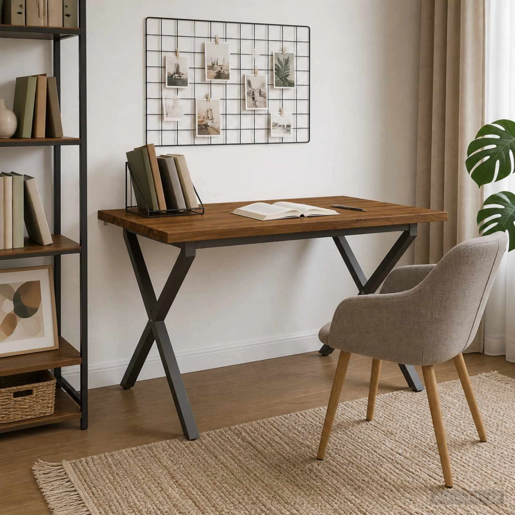 110 x 55 x 75 cm Legno di Acacia Massello Naturale e Caffè 938664
