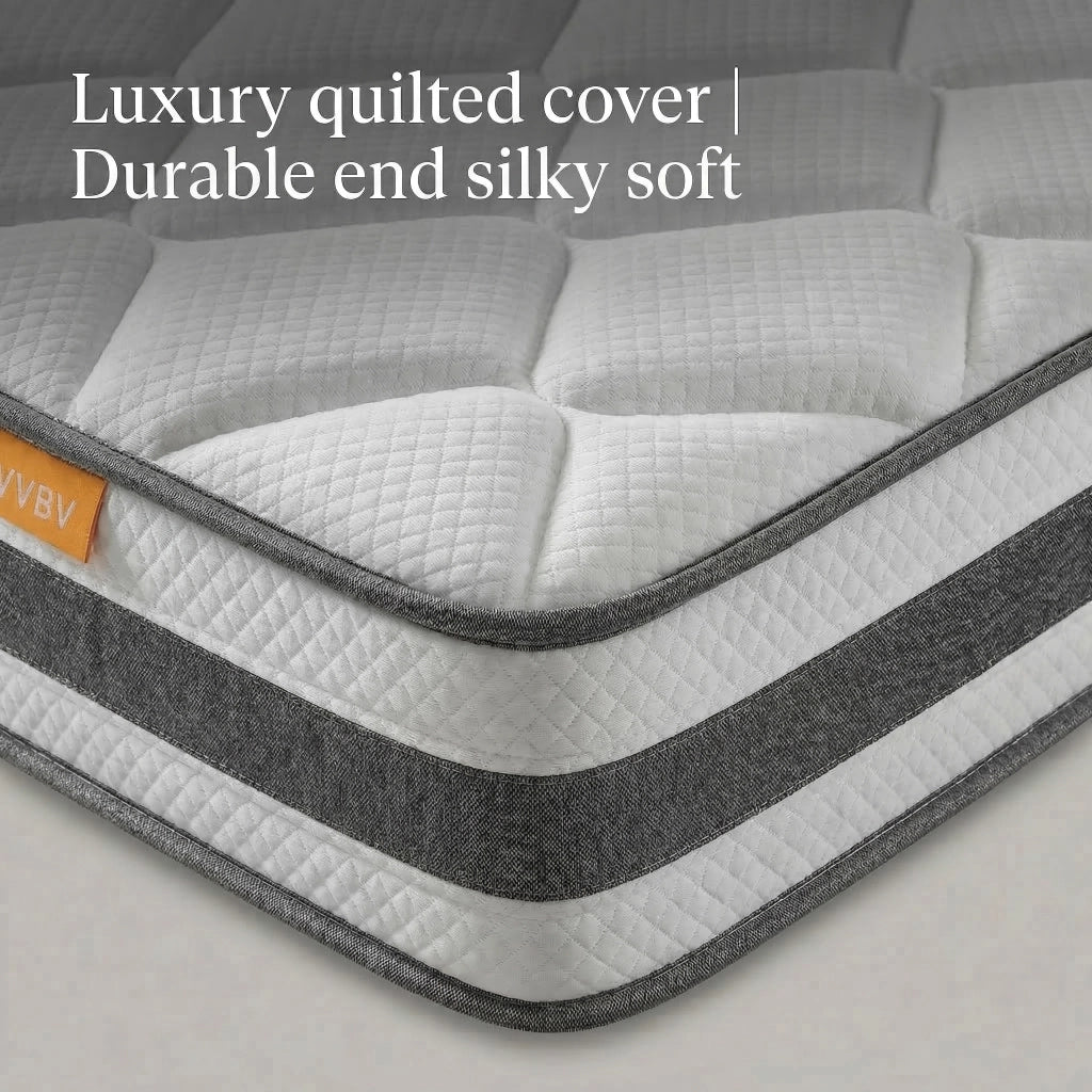 MATERASSO 25 cm Bianco in Schiuma e Molle Insacchettate