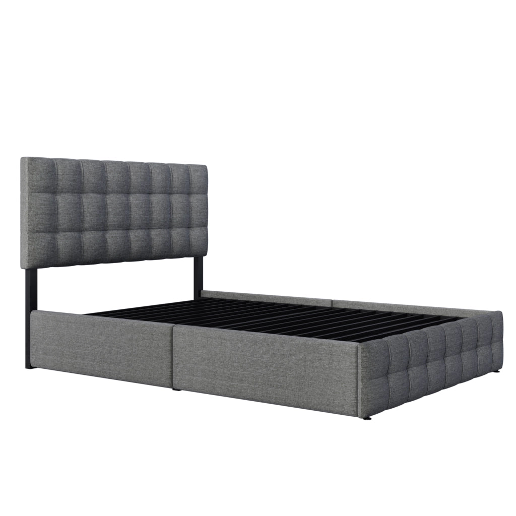 Letto matrimoniale contenitore 140x200 cm grigio