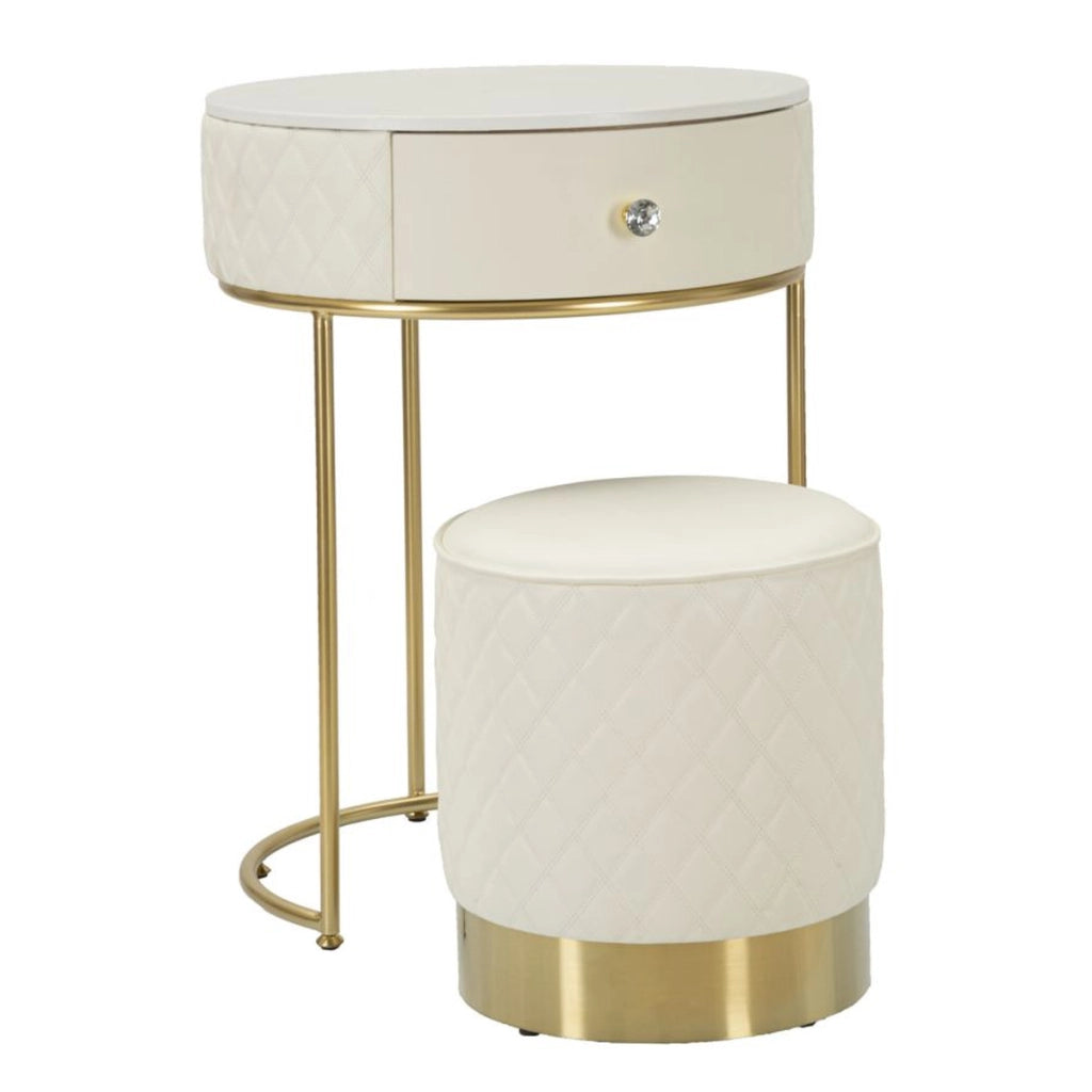 Comodino VKH12, Bianco, Legno, 52x52x70 cm