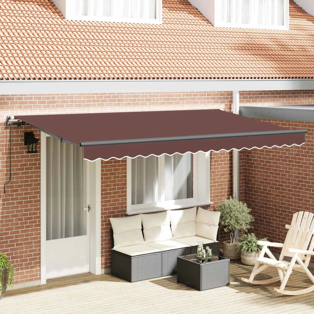 Tenda Retrattile Marrone 400 x 200 cm Tessuto 3329820