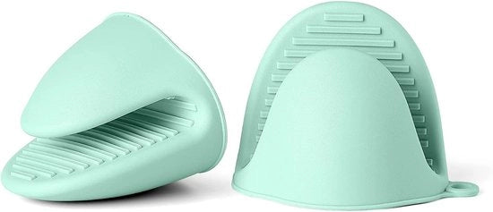 Oven Handschoenen Resistenti al Calore - 2 pezzi - Verde Mint - Silicone