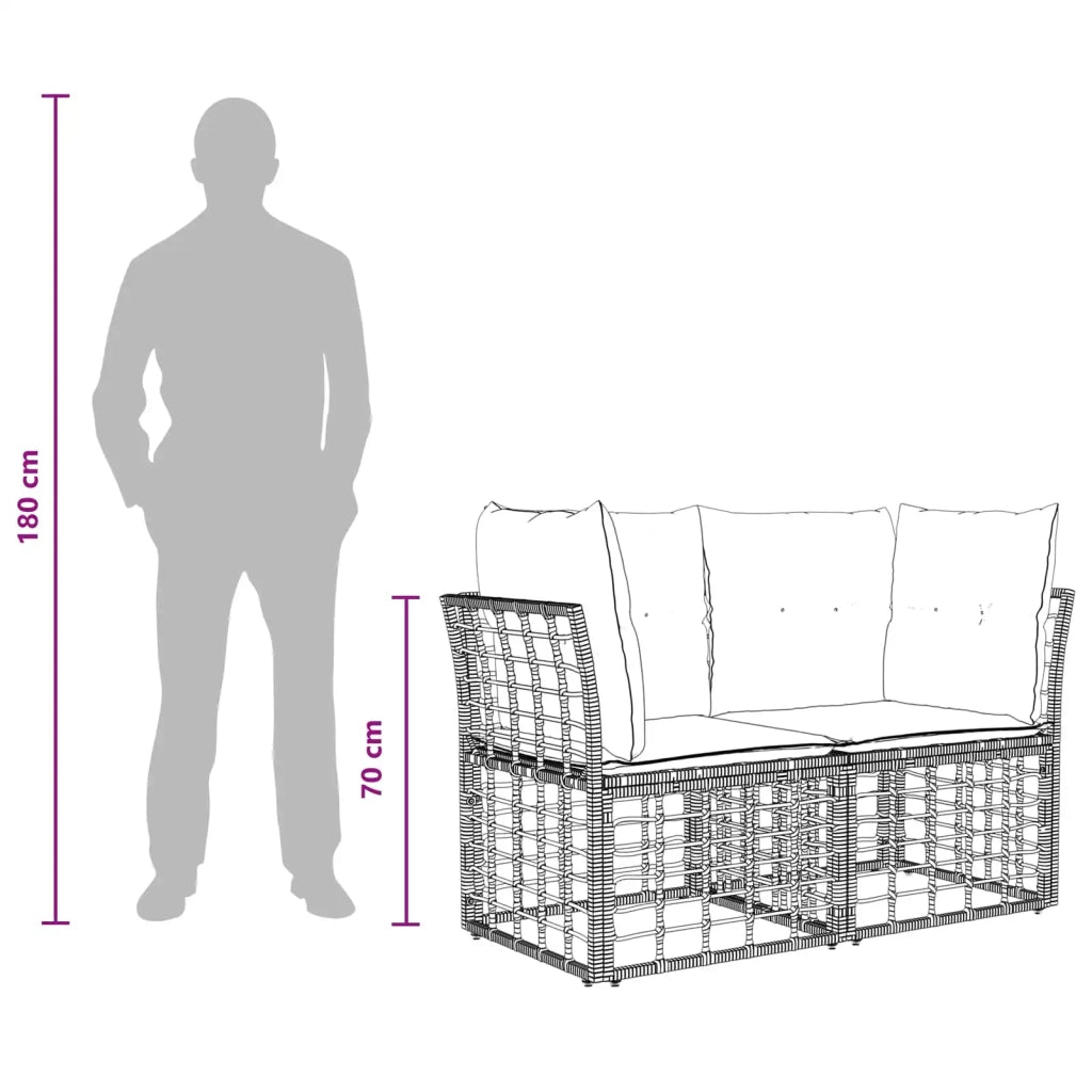 Loveseat da esterno 2 pz Naturale e Bianco Crema polyrattan CFW4511238