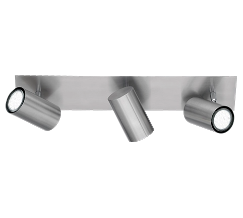 Faretti Soffitto Barra 3 Spot 3W GU10 Cilindro Acciaio Marley GD Trio