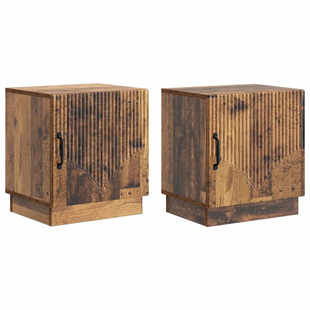 Comodino 2 pz Legno antico 43 x 34,5 x 47 cm 895272