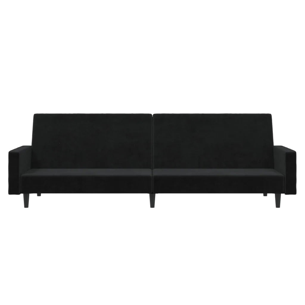 Divano Letto a 2 Posti Nero in Velluto 375740