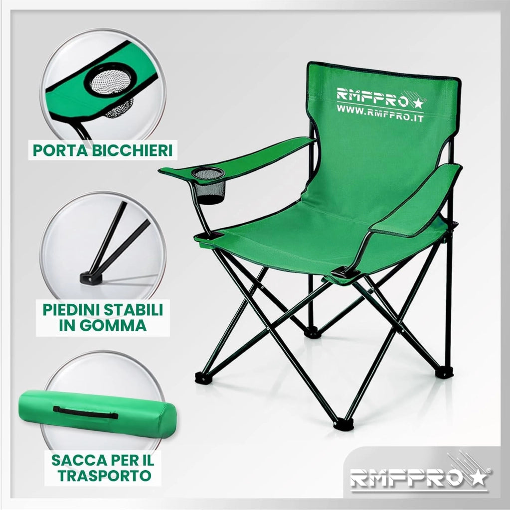 RMF PRO SET 2 SEDIE DA CAMPEGGIO VERDE