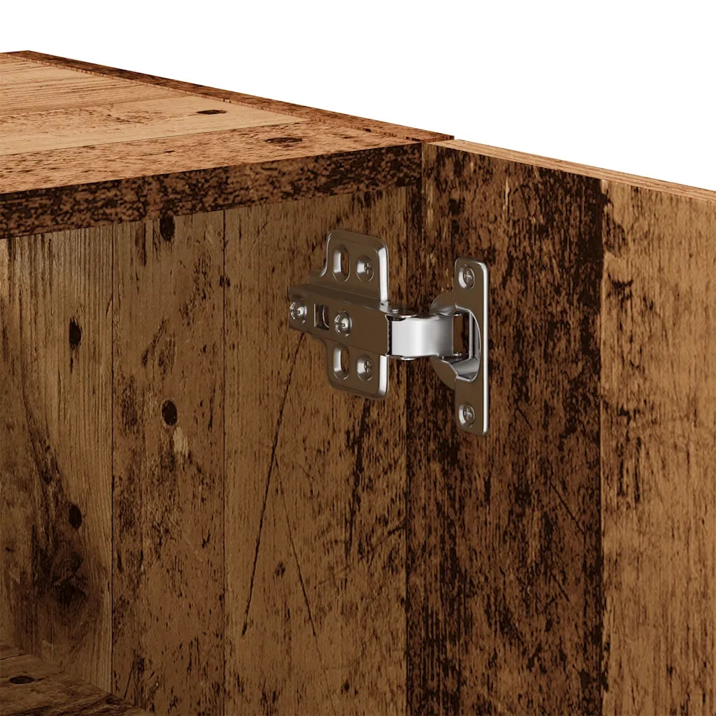 Mobile contenitore decorativo a parete 60 x 31 x 70 cm legno composito finitura effetto legno anticato 02_0051021