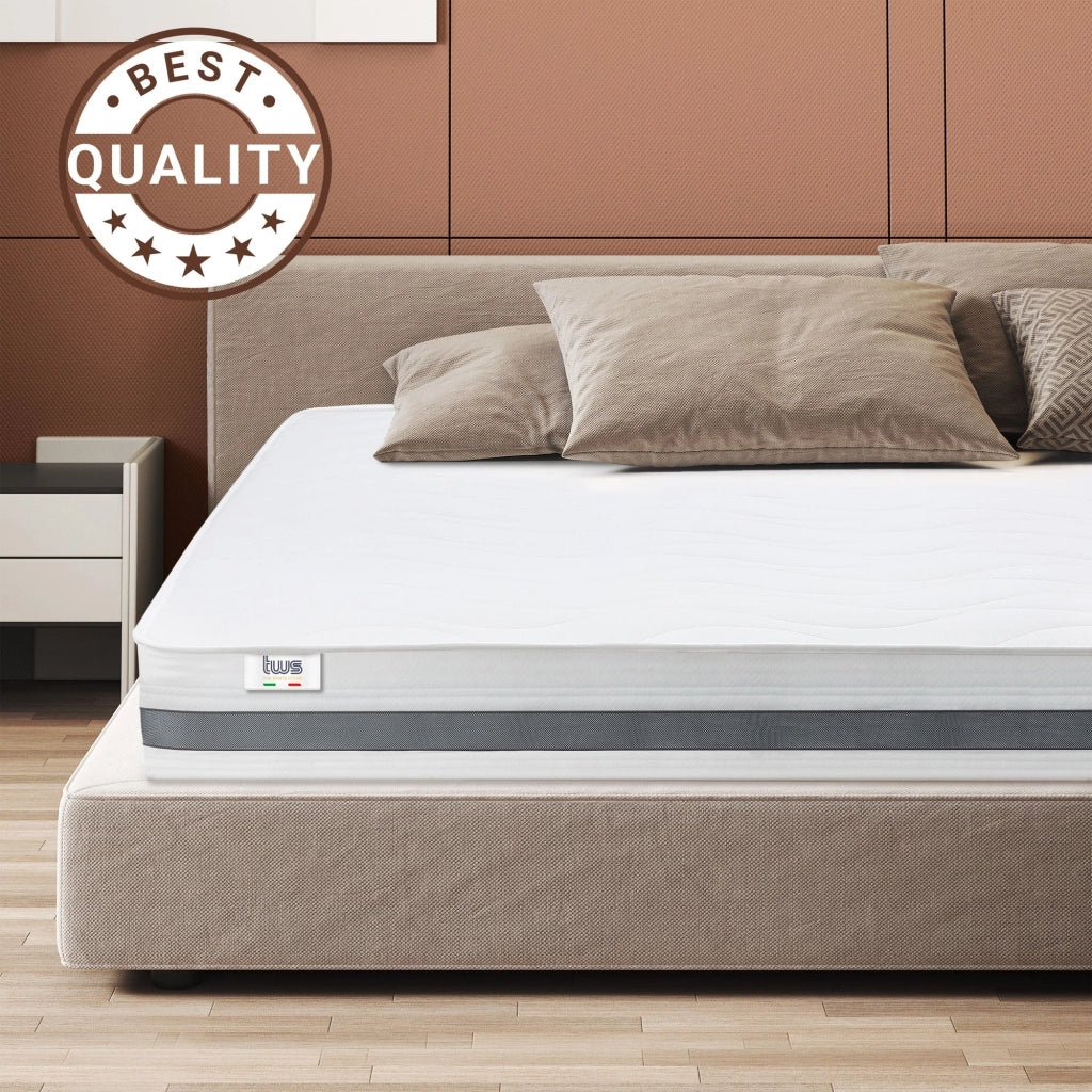 Materasso Singolo 105x220 cm in Memory Antibatterico | Altezza 25 cm | Rivestimento 3D Air in Fibra Ipoallergenica | Materasso Ortopedico a 7 Zone Differenziate Termosensibili