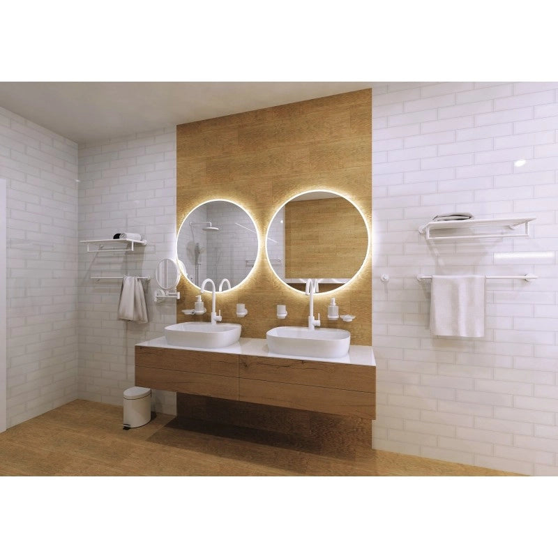 Mensola porta asciugamani doccia BIANCA in ottone bianco 55 x12 x26,5 cm