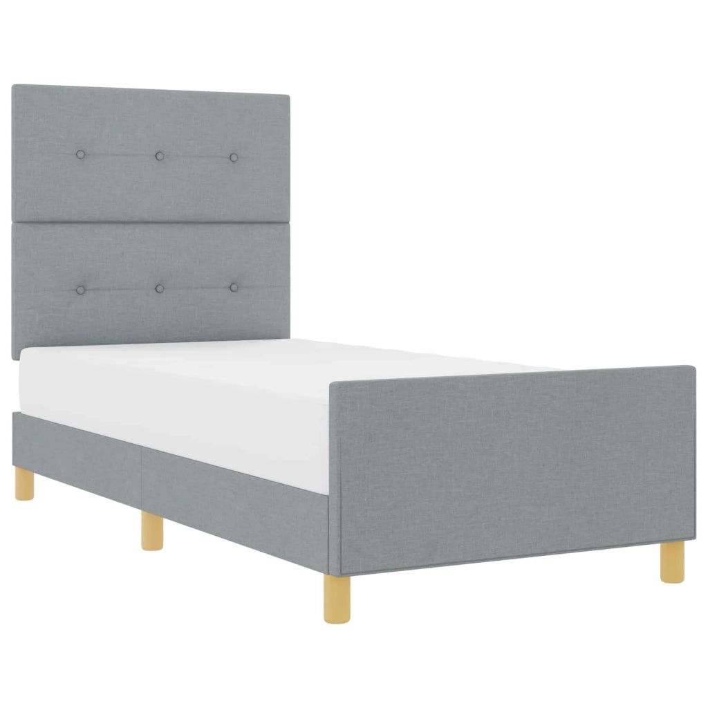 Struttura del letto-Giroletto Grigio chiaro 90 x 190 cm Tessuto 781244