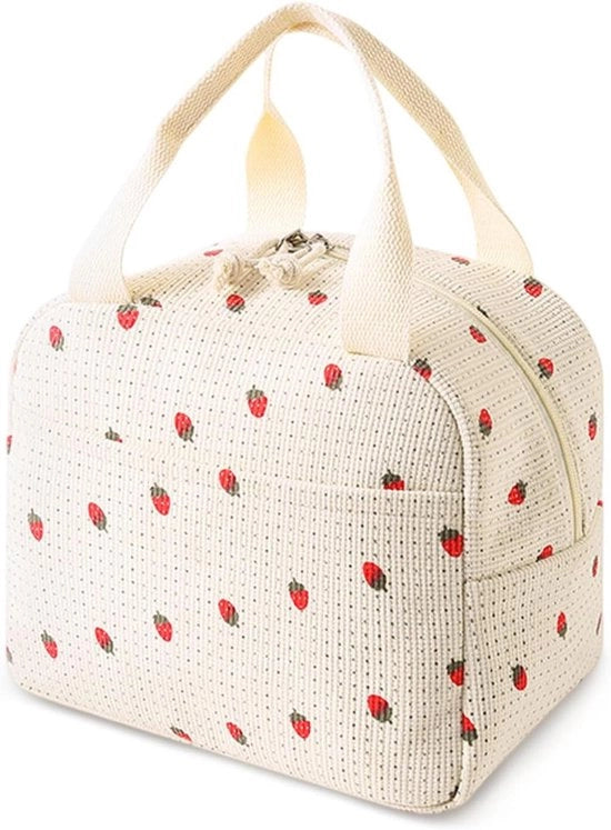 Borsa impermeabile isolata per picnic e ufficio - Mini termos per studenti e donne e uomini - Beige.