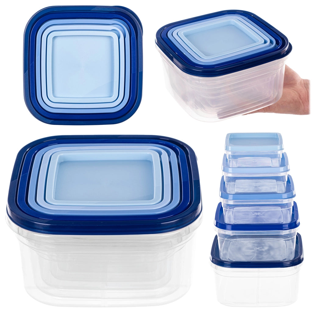 Set di contenitori per alimenti KADAX Scatole per il pranzo in plastica con coperchio da 5 pezzi