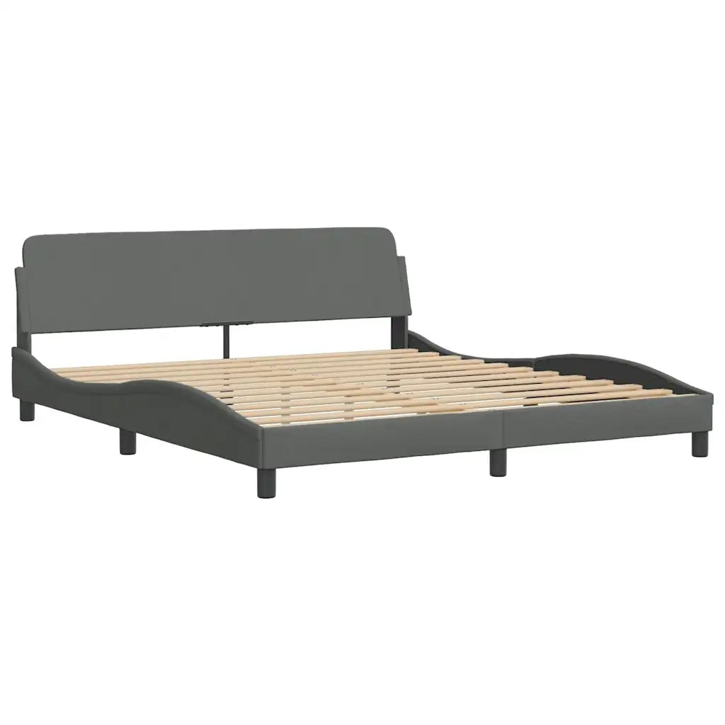 Giroletto senza Materasso Hvar Grigio Scuro 180x200 cm Tessuto