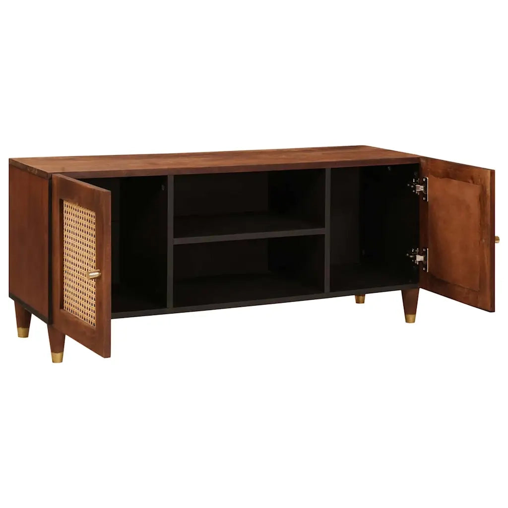 Mobile TV Marrone 105 x 33,5 x 46 cm Legno di mango massello 4018880