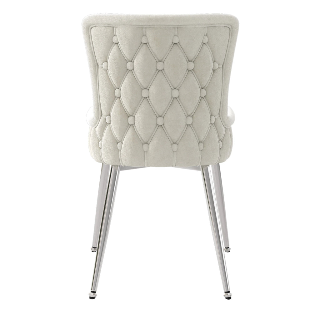 Set di 6 sedie in velluto beige