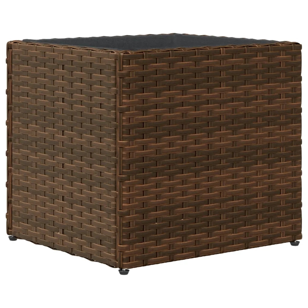 Fioriera | Cassetta per fiori | Vaso da Giardino Marrone 36x30x32 cm in Polyrattan