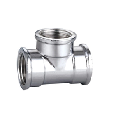 TEE FFF IN OTTONE CROMO IBP- 1/2 -CONF- FAIDF- pezzi 1
