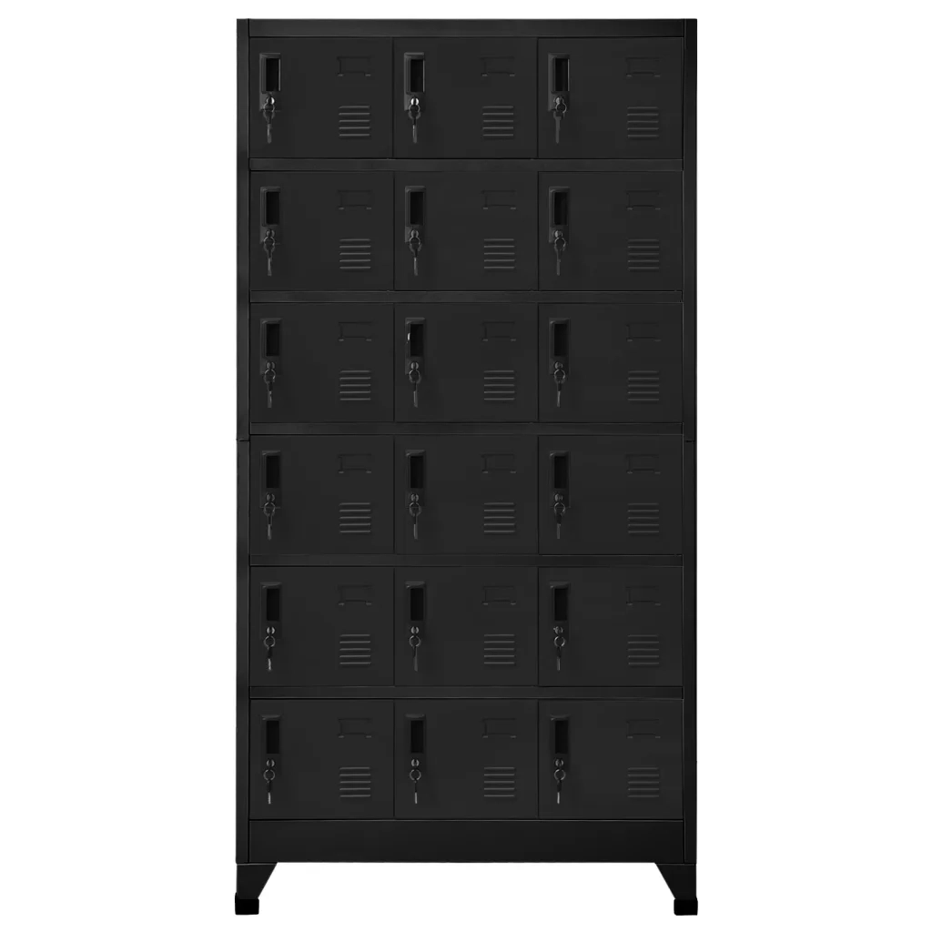 Armadietto con Serratura Nero 90x40x180 cm in Acciaio 339830