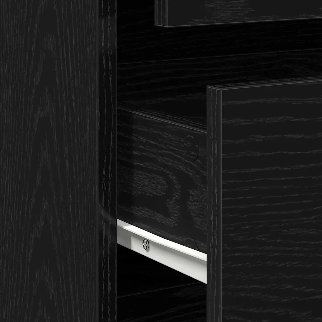 Mobile contenitore moderno per un'organizzazione efficiente 80 x 41 x 58 cm legno composito nero 02_0052156