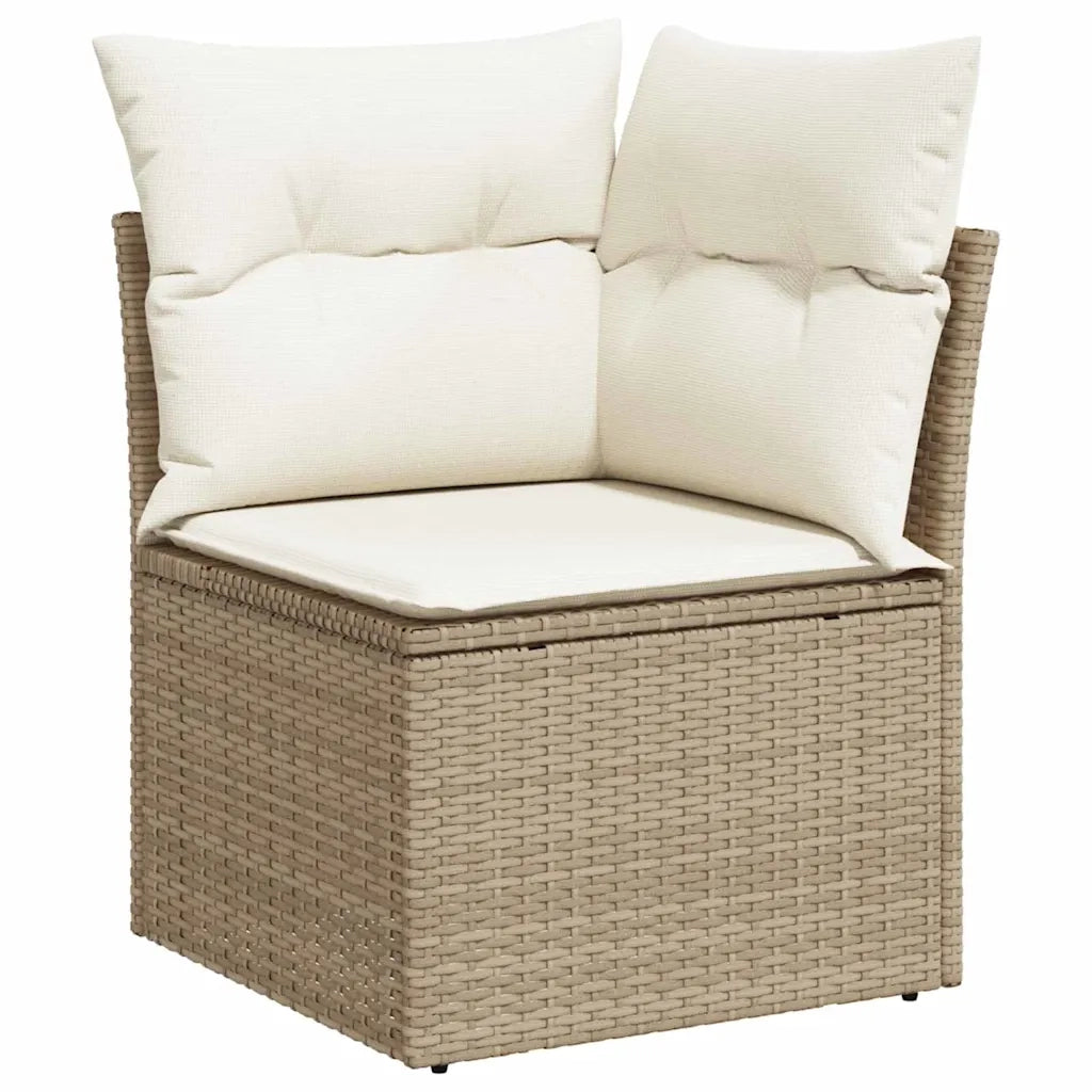 Set Divano da Giardino 5 pcs Beige Poly Rattan