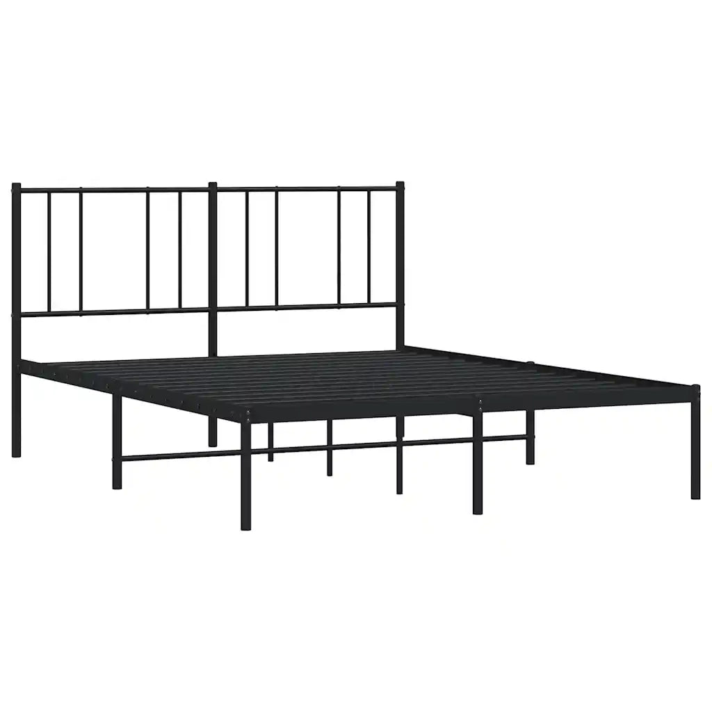 Giroletto con Testiera-Struttura Letto con testiera in Metallo Nero 120x200 cm 643415