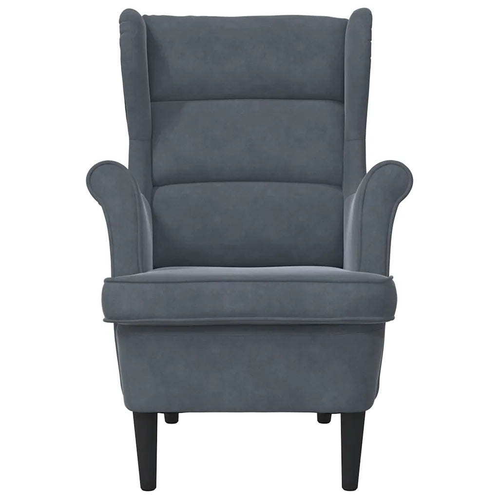Poltrona Grigio Scuro Velluto 324060