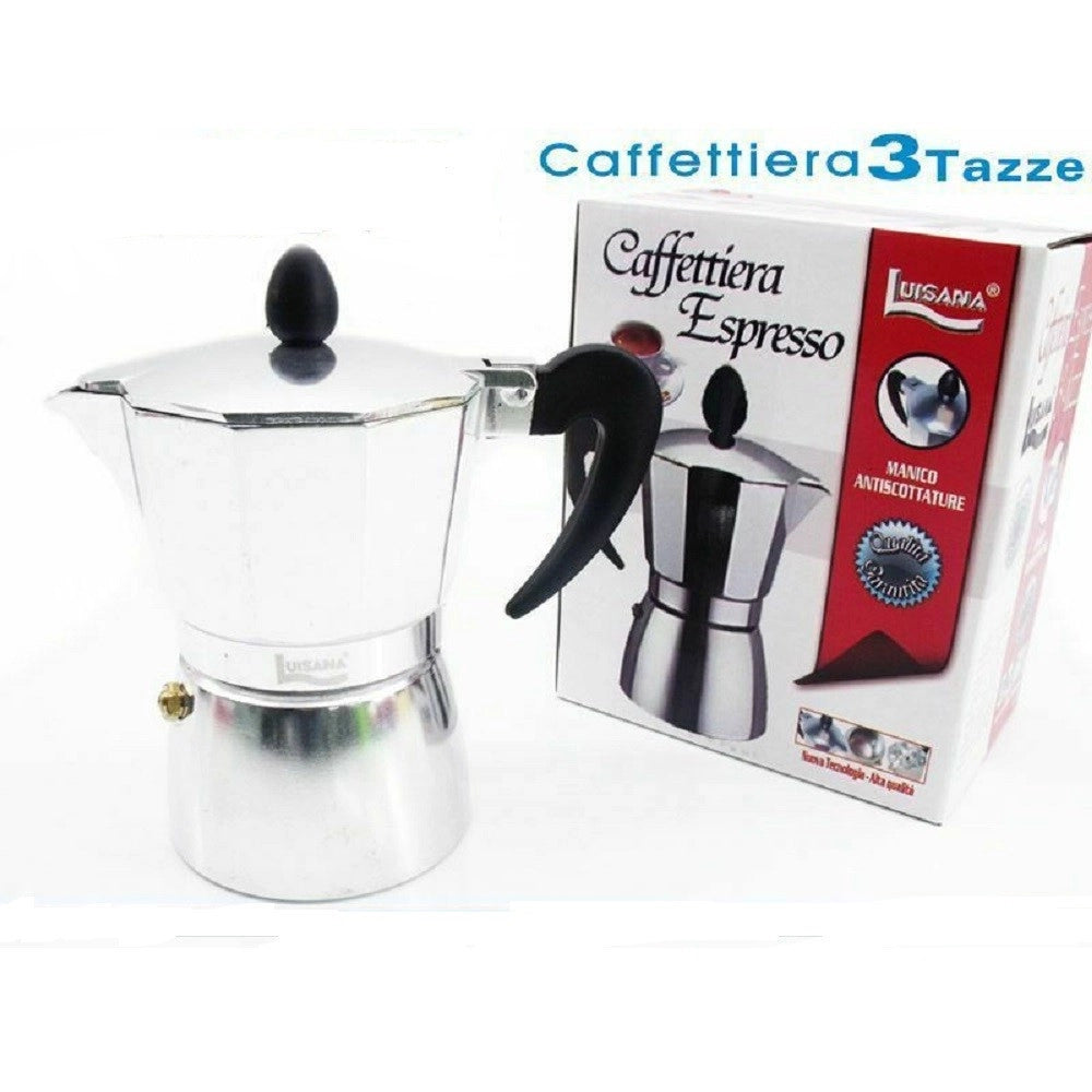 Trade Shop - Caffettiera Moka Macchinetta Caffè Espresso Napoletano Misura 3 Tazze -