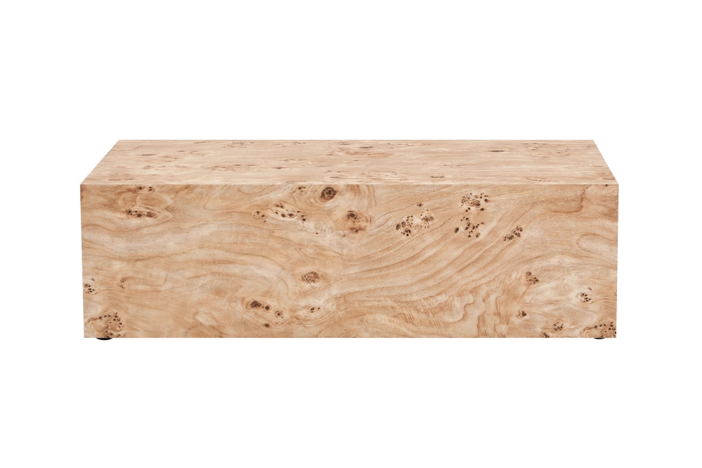 Tavolino basso fisso in MDF effetto legno con superficie liscia per soggiorno 100 × 59.5 × 38.0 cm