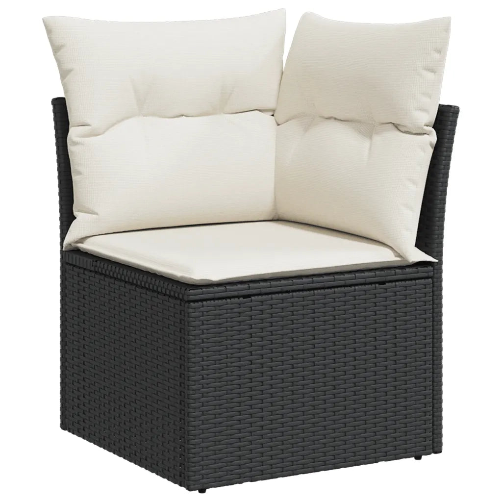 Set Divani da Giardino con Cuscini 7pz Nero Polyrattan 3222805