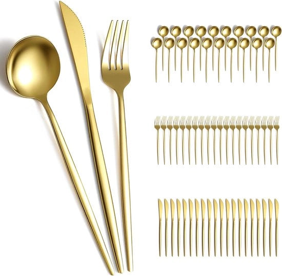Set di Cucina in Acciaio Inossidabile da 60 pezzi per 20 persone | Set per Matrimoni e Feste