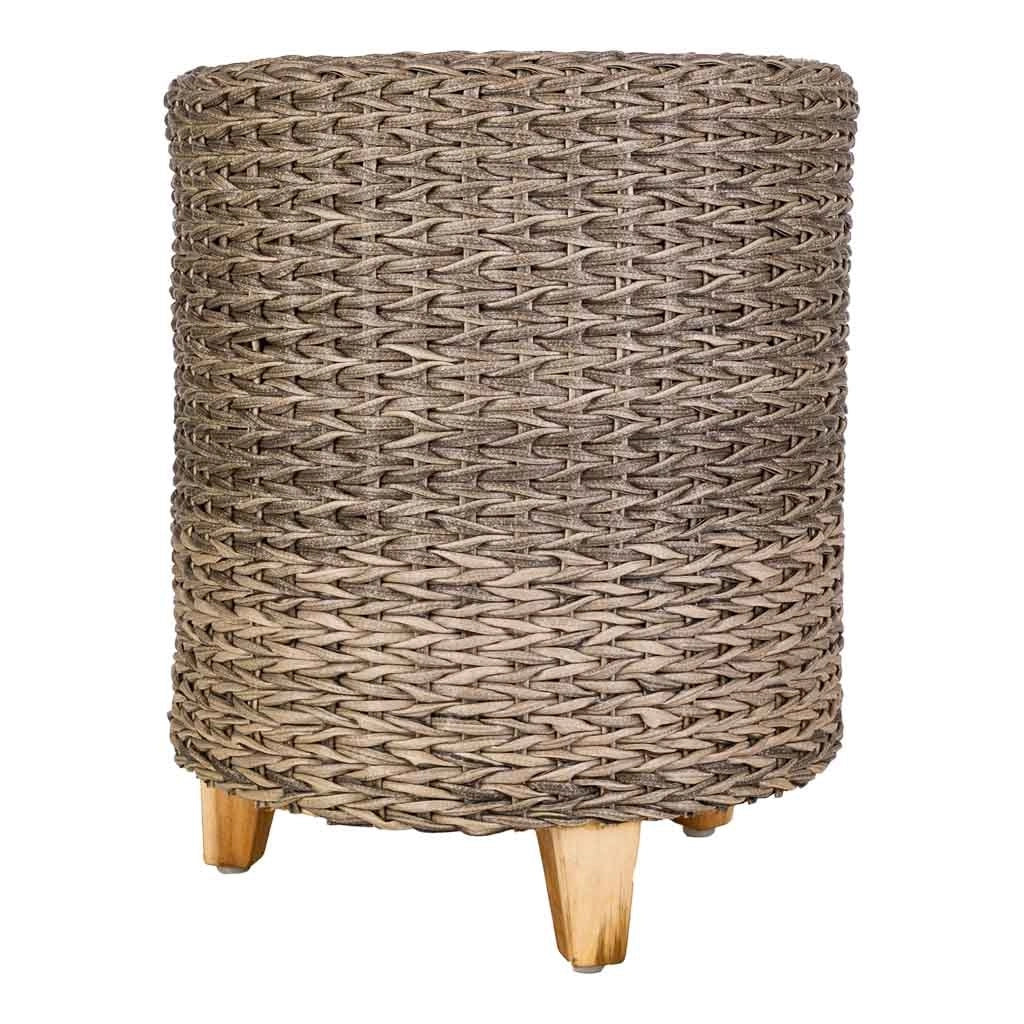 Sgabello in polyrattan grigio d40x48h