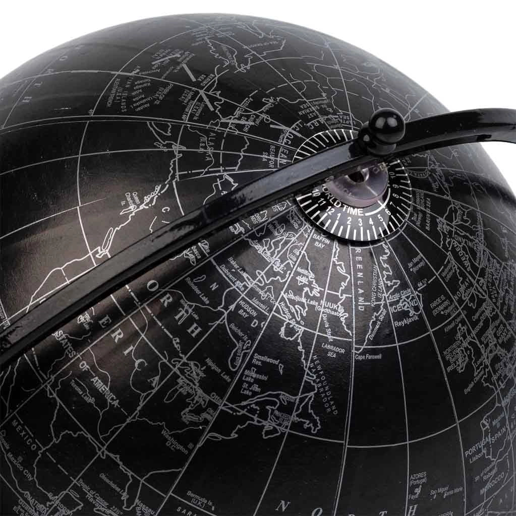 Mappamondo girevole con anello nero d15