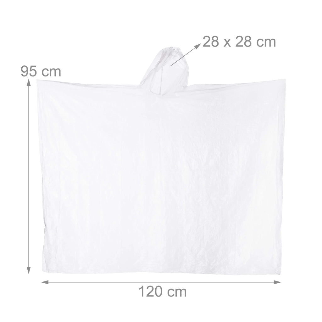 Set di 13 poncho usa e getta impermeabili escursionismo festival 95 x 120 cm in PE trasparente 13_0012895