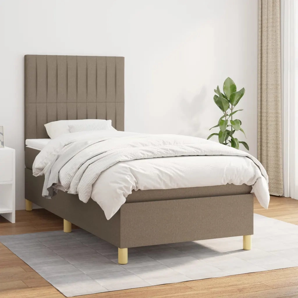 Giroletto a Molle con Materasso-Struttura Letto Tortora 80x200 cm inTessuto 694623