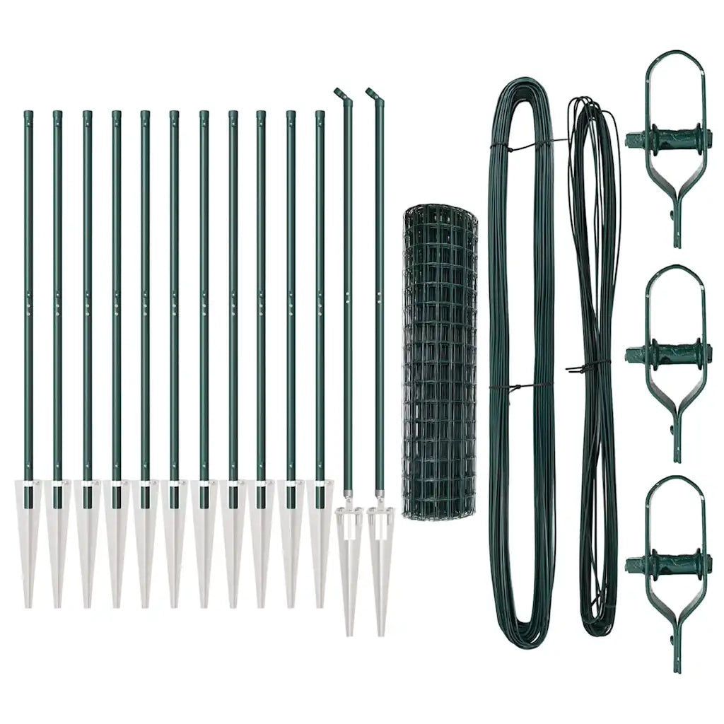Recinzione da Giardino | Recinzione con Posto Verde 1,2 x 25 m Acciaio e PVC