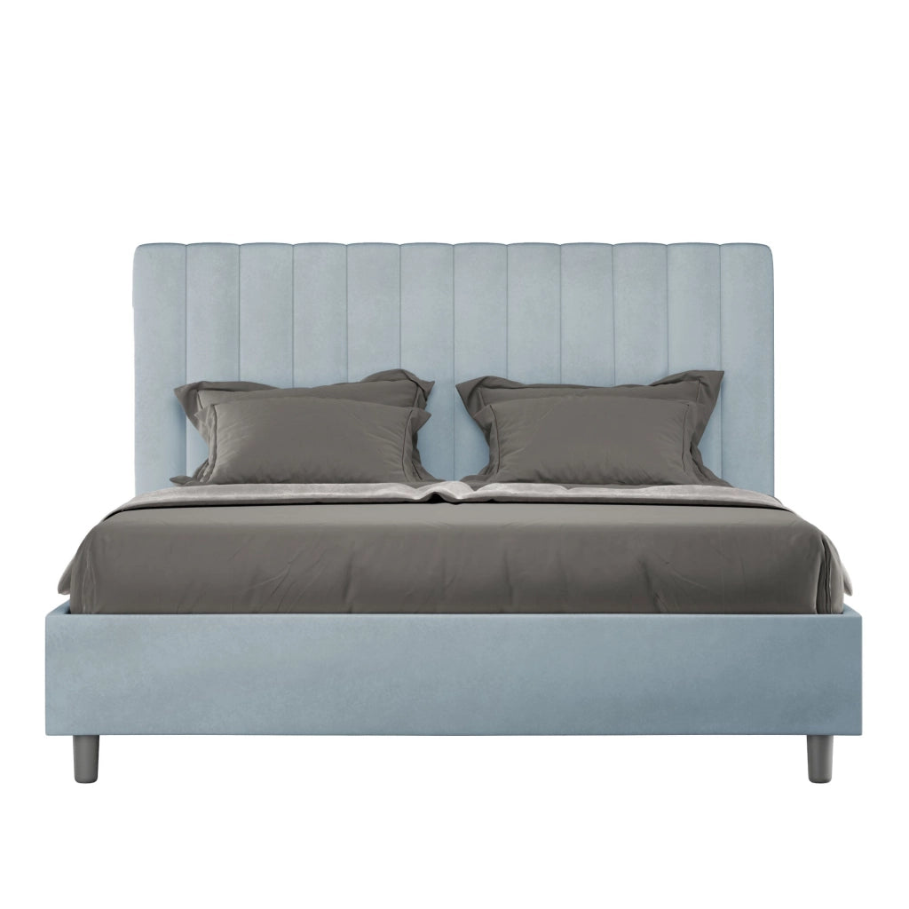ityhome Letto matrimoniale king size con rete imbottito 170x190 microfibra glicine Agueda