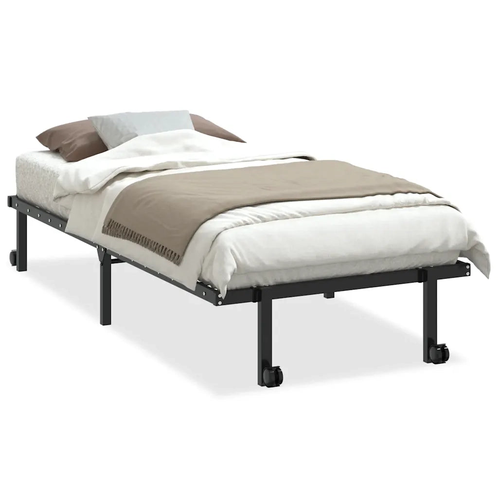 Giroletto senza Materasso Pieghevole Nero 90x190 cm in Acciaio 4103959