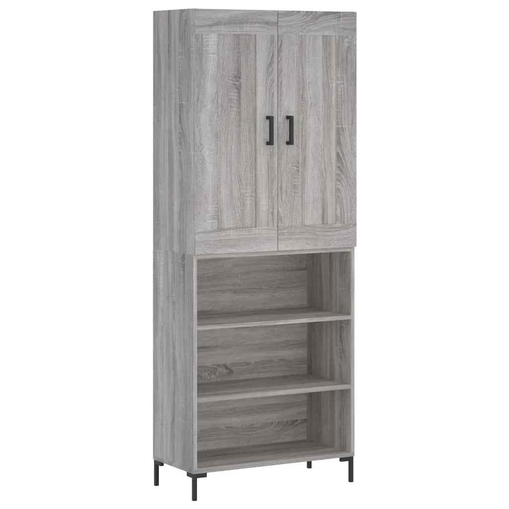 Credenza | Madia | Buffet da pranzo | Armadio da pranzo Grigio Sonoma 69,5x34x180 cm in Legno Multistrato