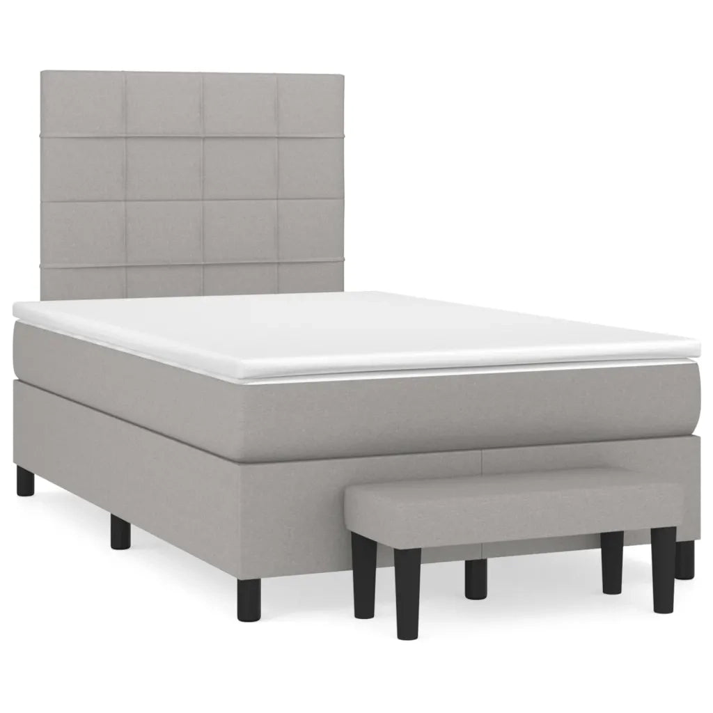 Giroletto a Molle con Materasso Grigio Chiaro 120x200cm Tessuto 3136581