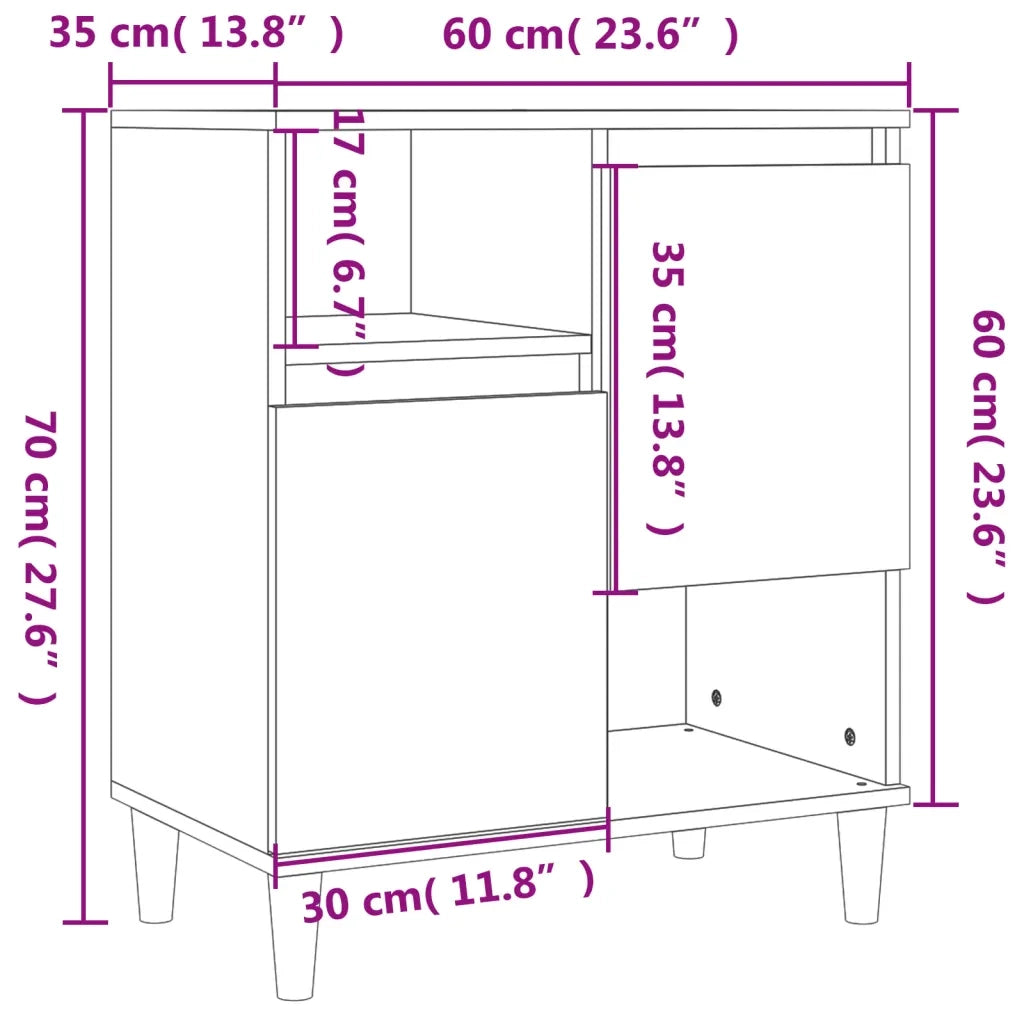 Credenze 3pz Grigio Sonoma 60x35x70 cm in Legno Multistrato 3185741