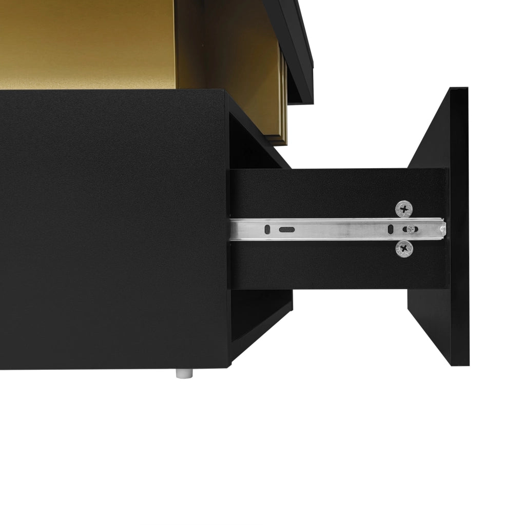 Tavolino da caffè nero 100x50 cm con 2 cassetti