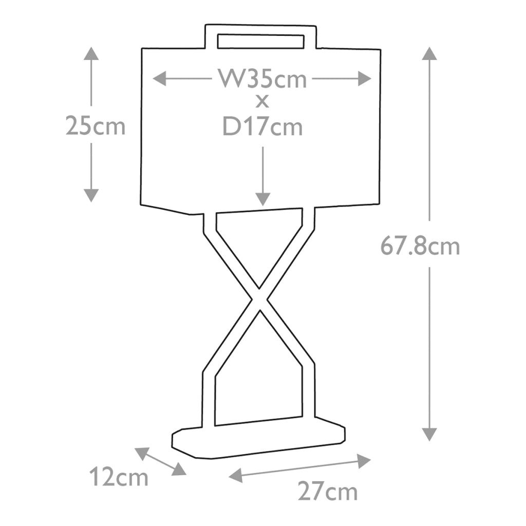 Lampada da tavolo oro paralume blu Cross E27 60W Elstead