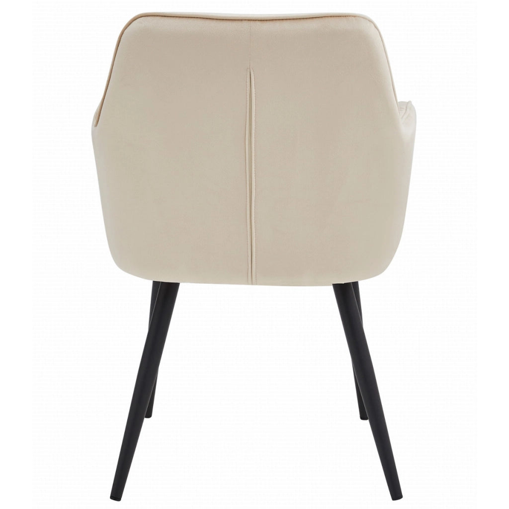 Sedia Jork in velluto beige con gambe nere