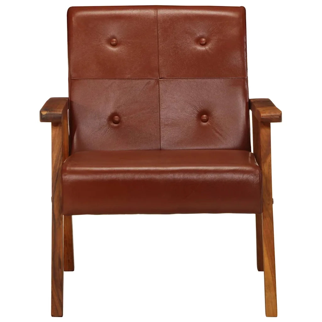 Poltrona | Sedia Relax Marrone in Vera Pelle