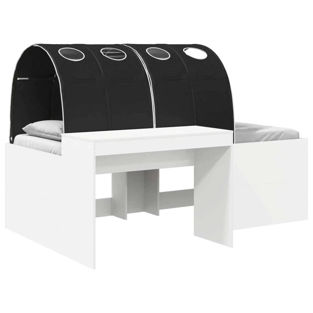 Letto con Tunnel 3 pz Bianco e Nero Legno ingegnerizzato 3423646